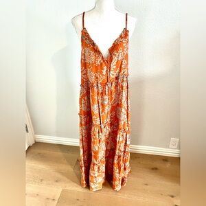 Blu Pepper Orange Floral Dress